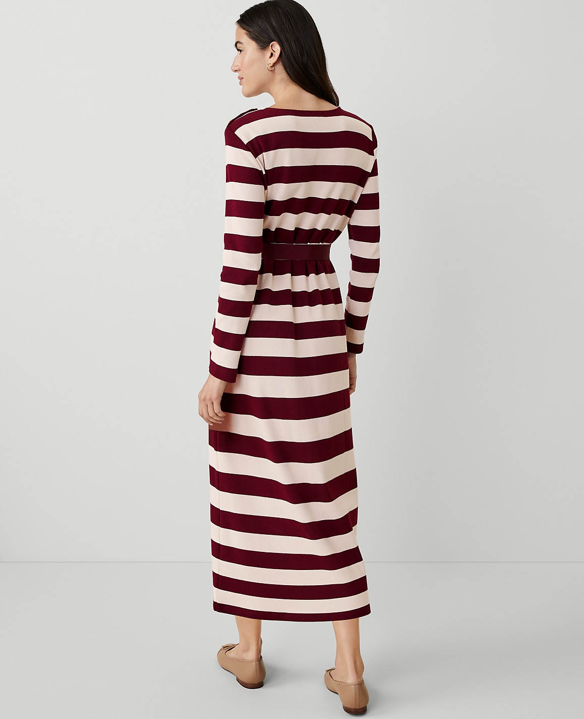 Weekend Collection Striped Knit Column Midi Dress