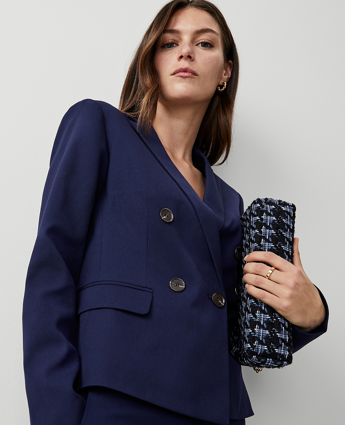 The Tailored Blazer in Textured Drape
