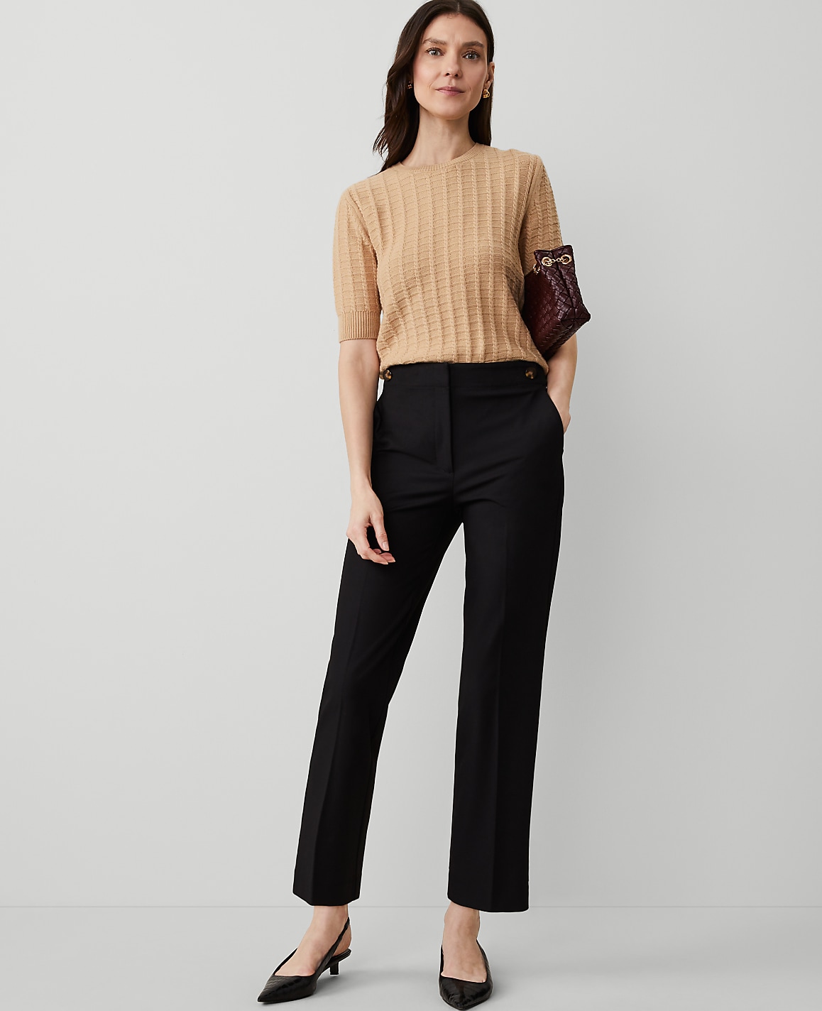 The Button Pencil Pant in Twill
