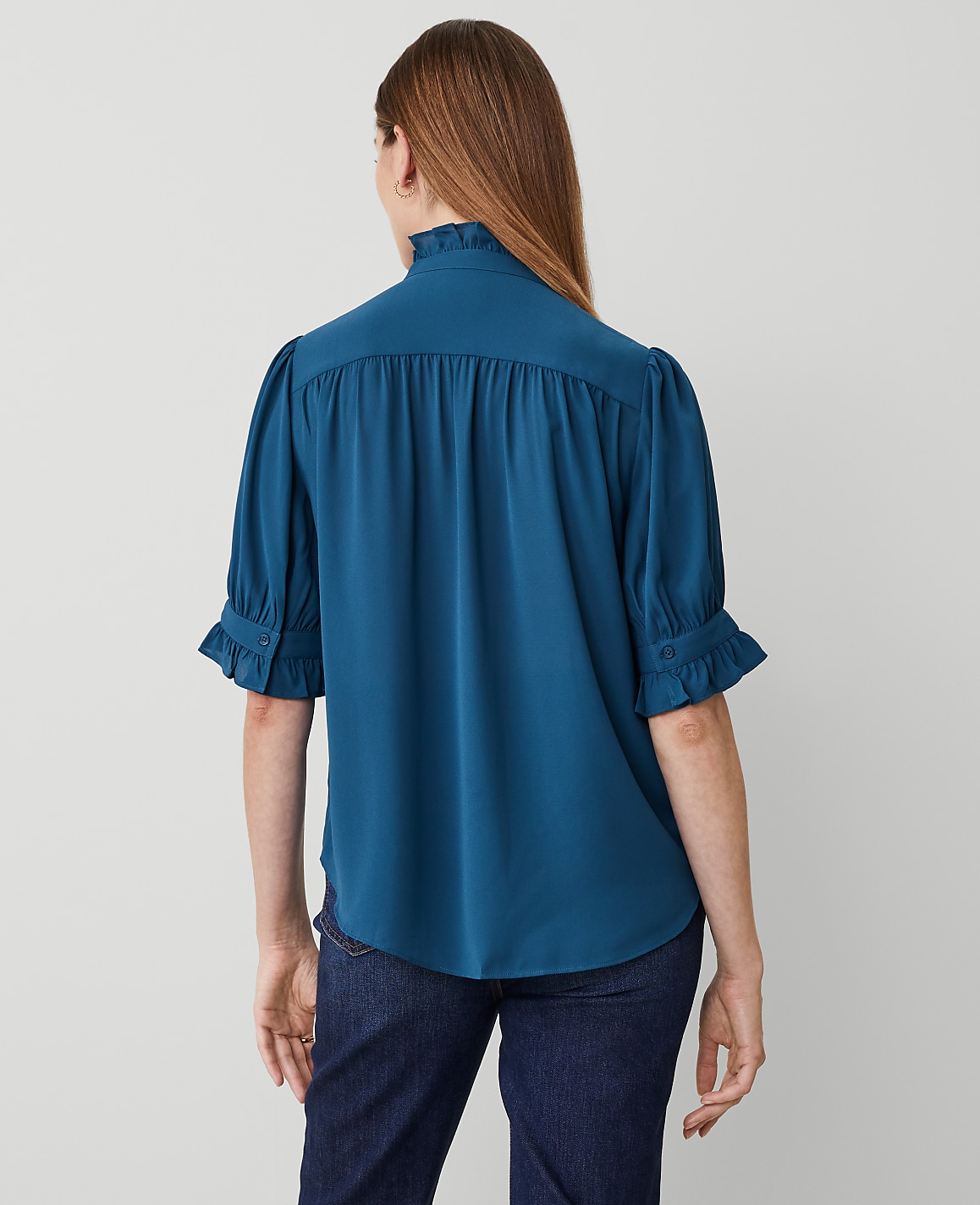 Petite Ruffle Collar Shirt