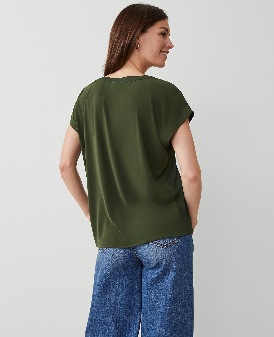 Mixed Media Pleat Front Top