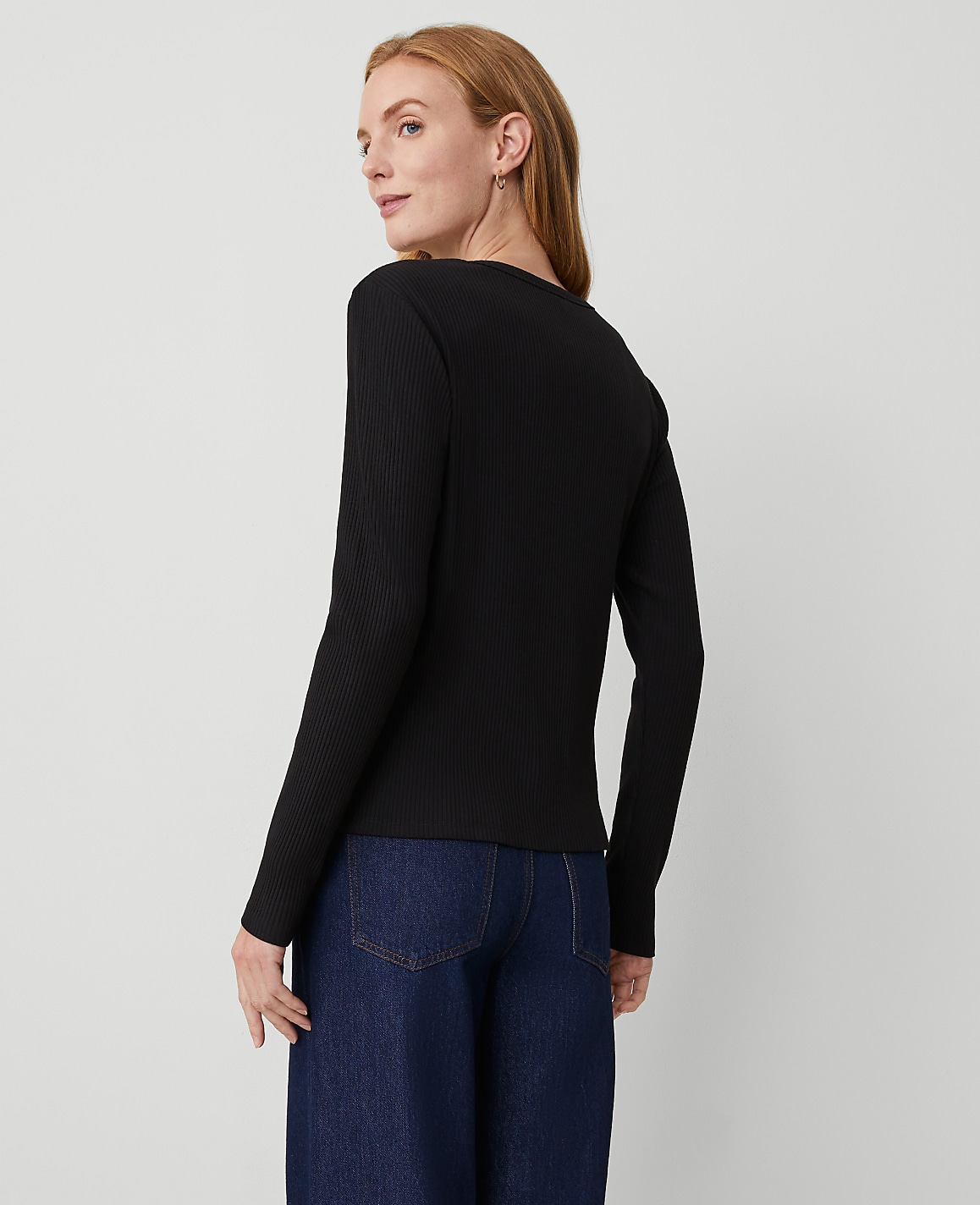Petite Weekend Collection Long Sleeve Crew Neck Top