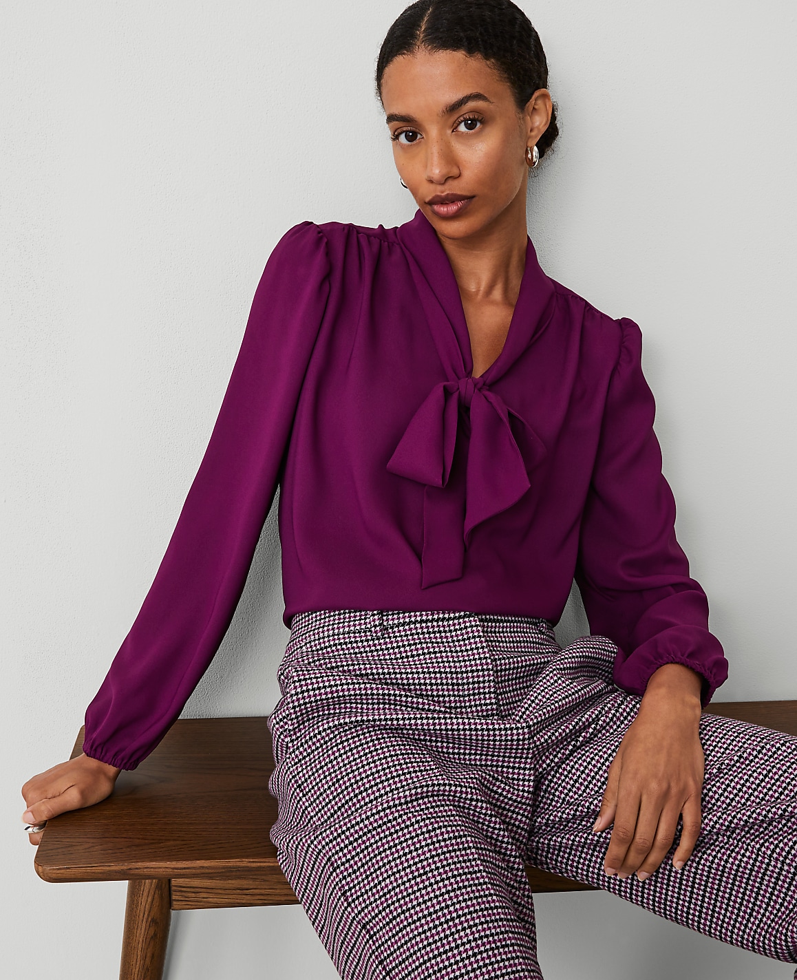 Petite Tie V-Neck Popover