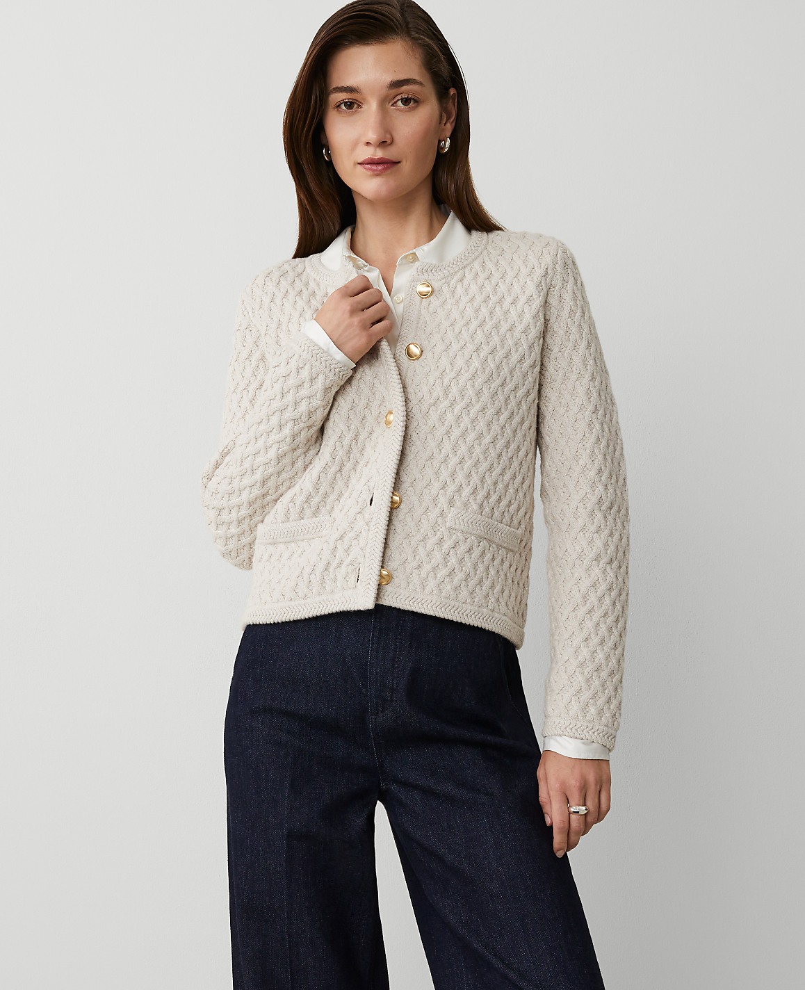Basketweave Sweater Jacket