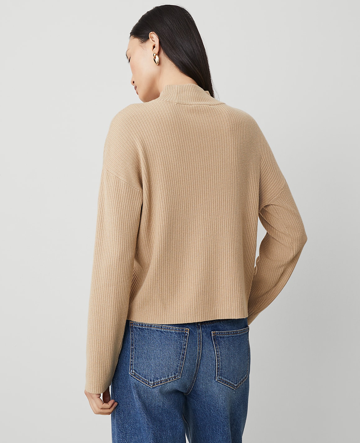 Ribbed Mock Neck Sweater