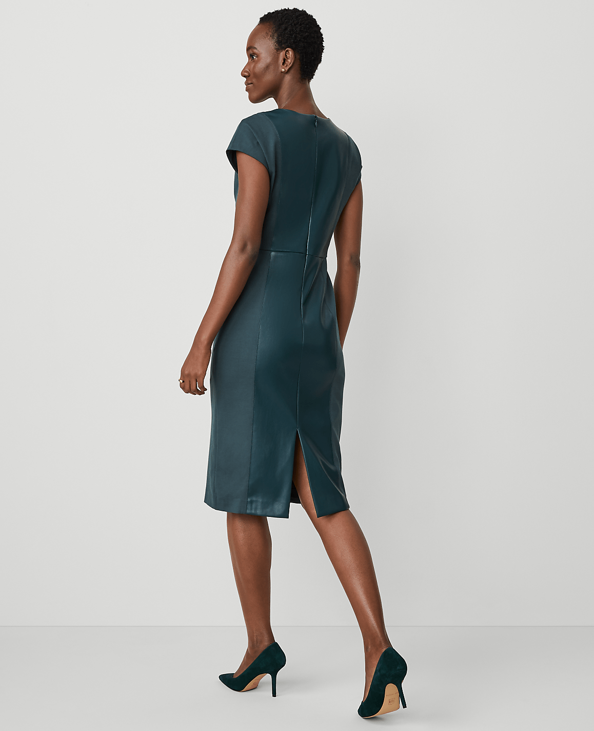 Faux Leather Mixed Media Dress