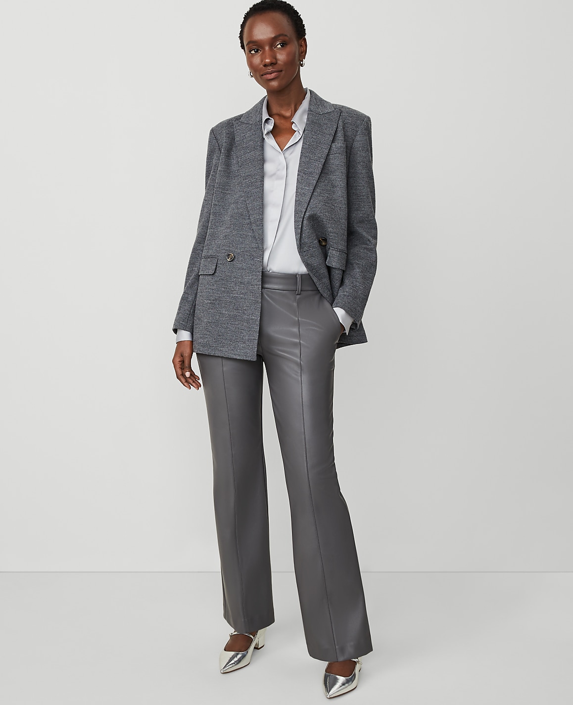 The Petite Jayne Trouser in Faux Leather