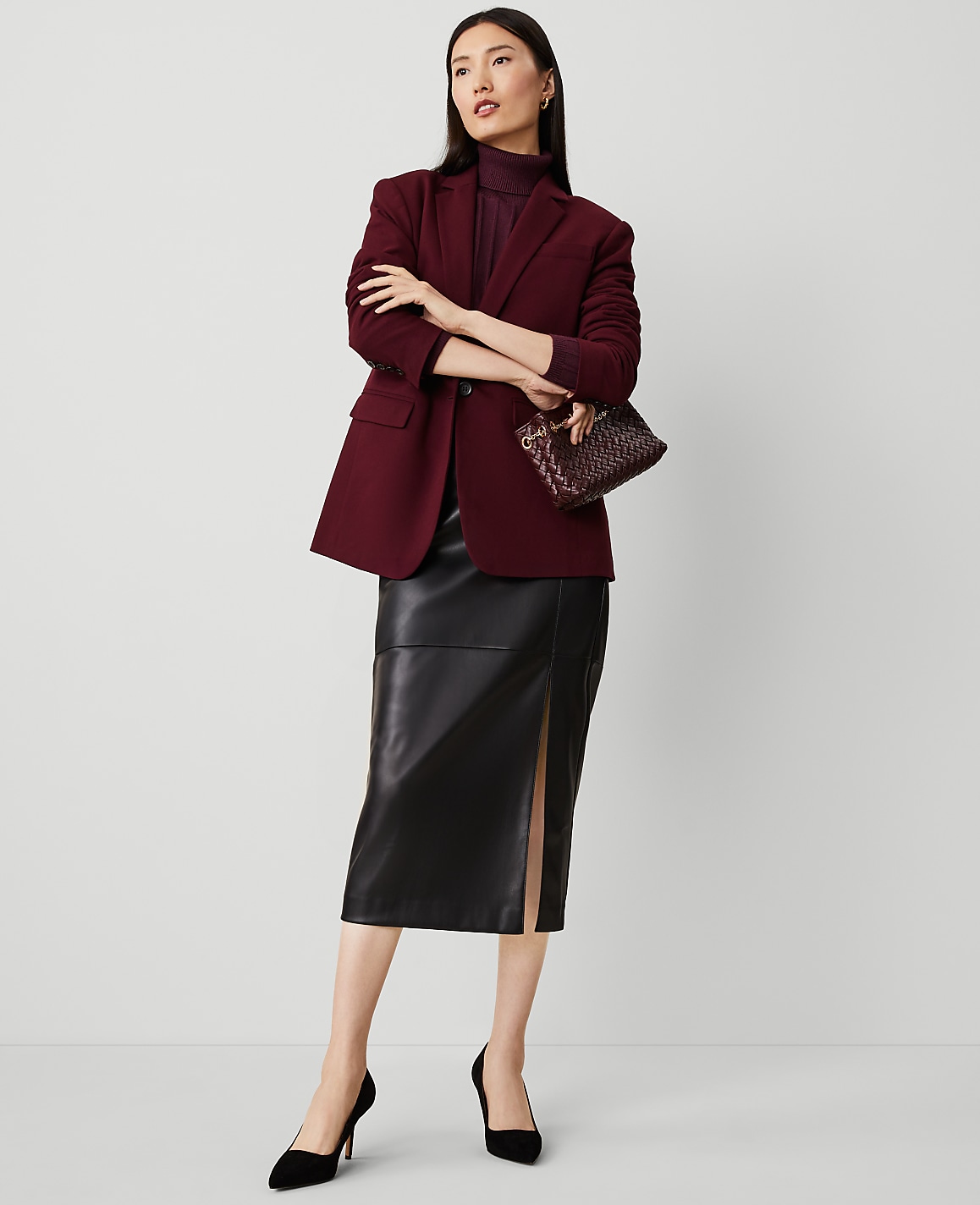 Flannel Heather Notch Collar Blazer