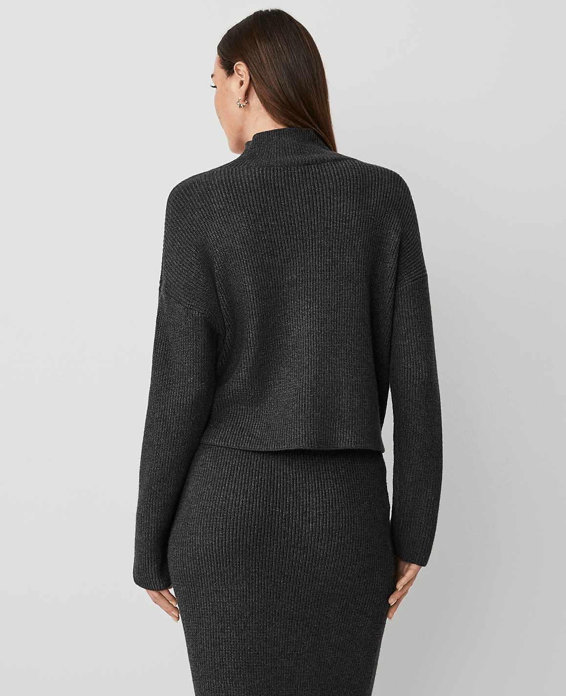 Weekend Collection Ribbed Mock Neck Sweater