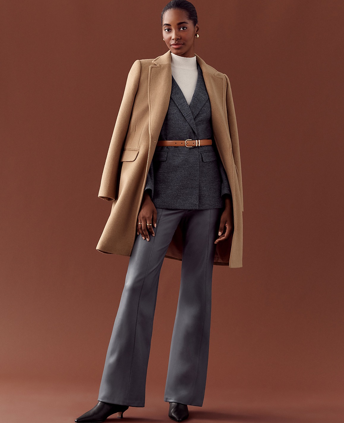 The Petite Jayne Trouser in Faux Leather