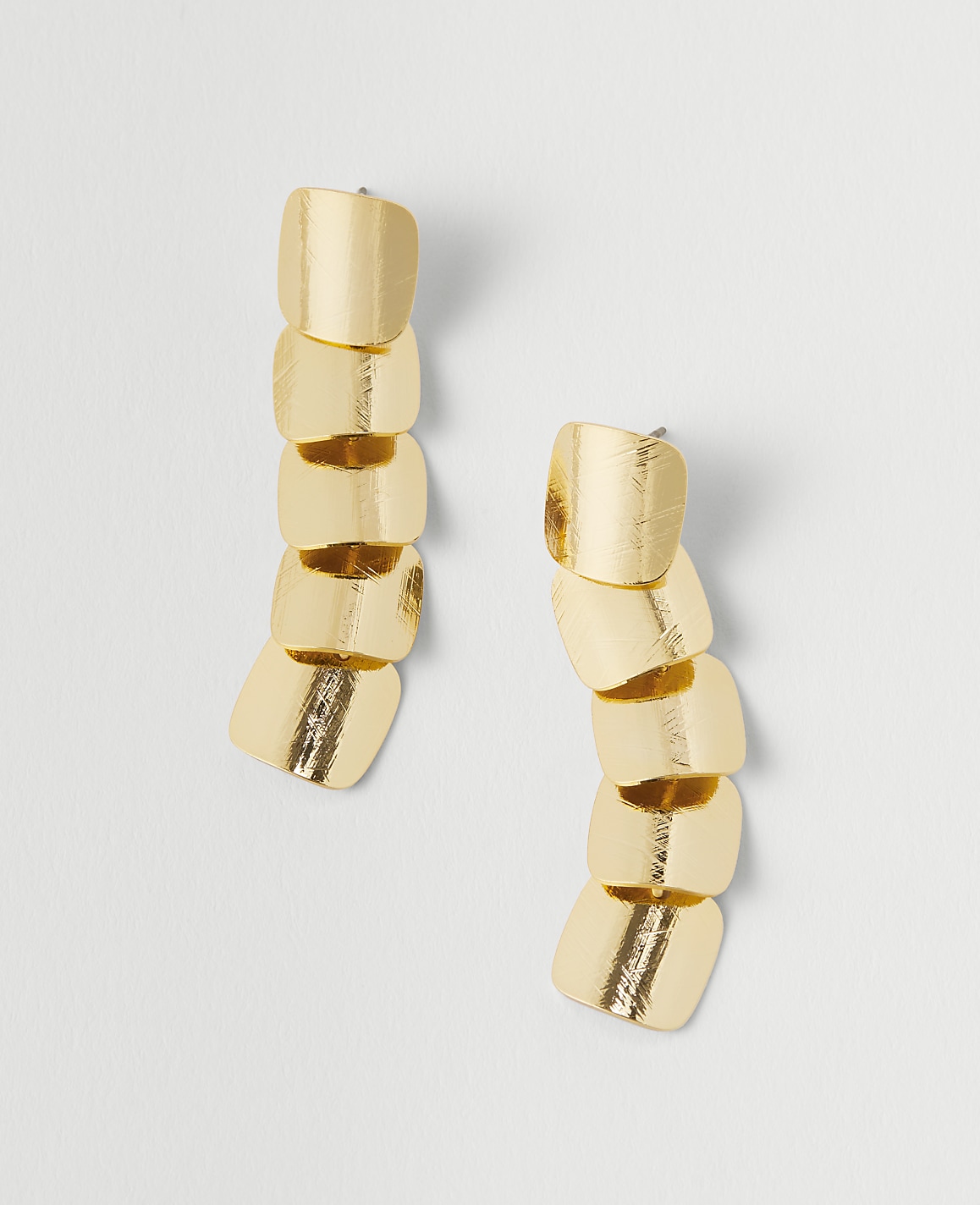 Metal Rectangle Drop Earrings
