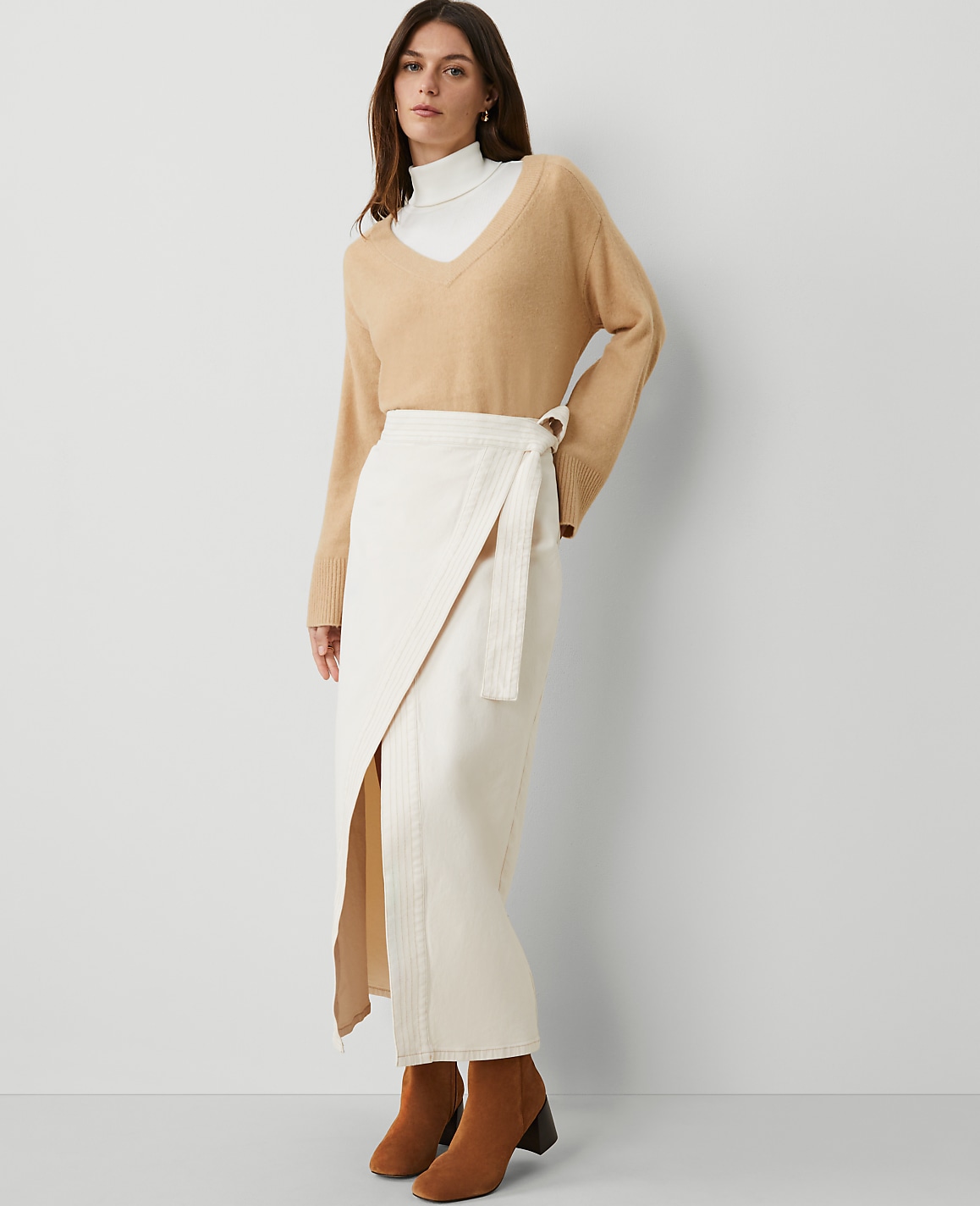 Weekend Collection Denim Wrap Maxi Skirt