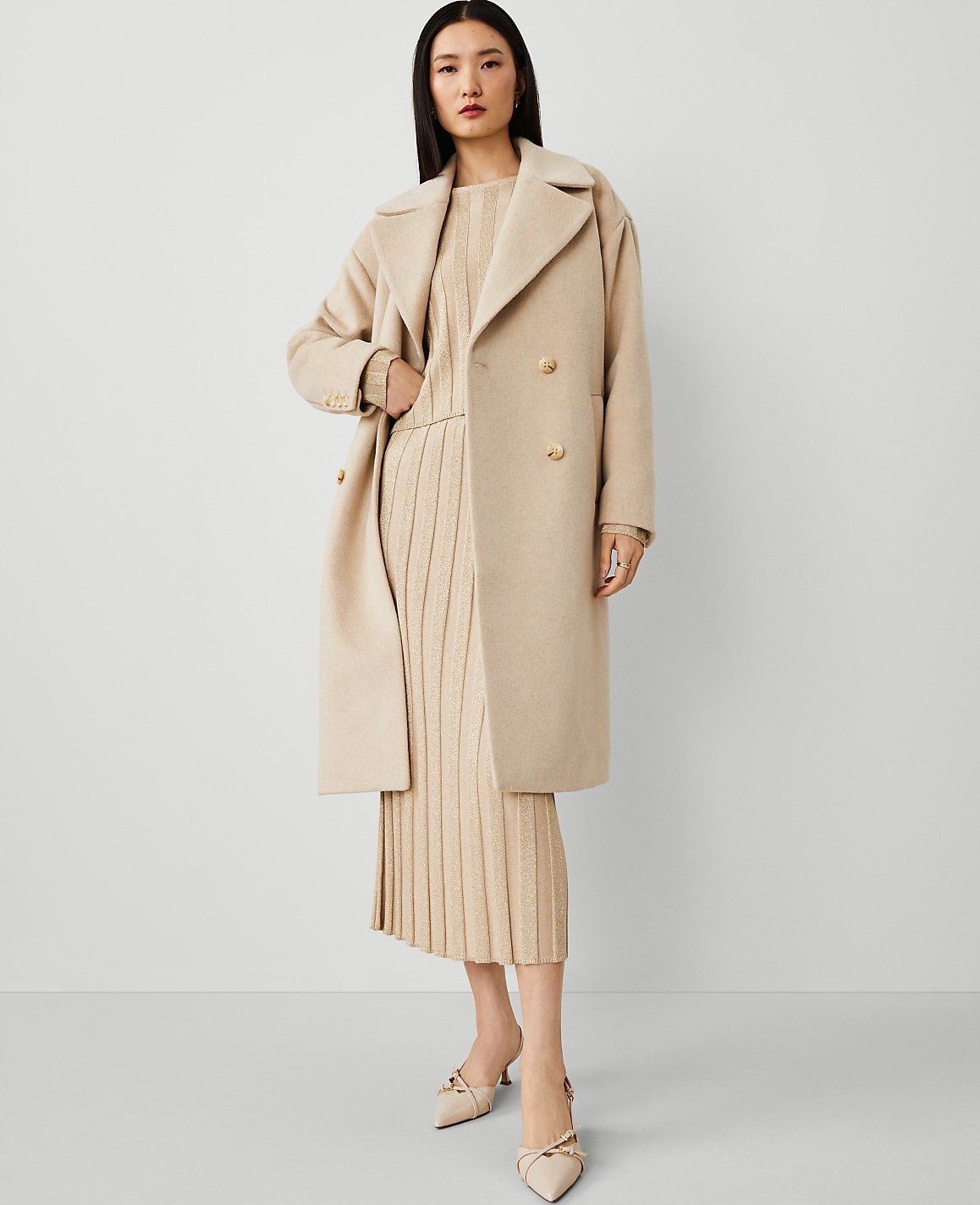 Relaxed Cocoon Double Breasted Coat