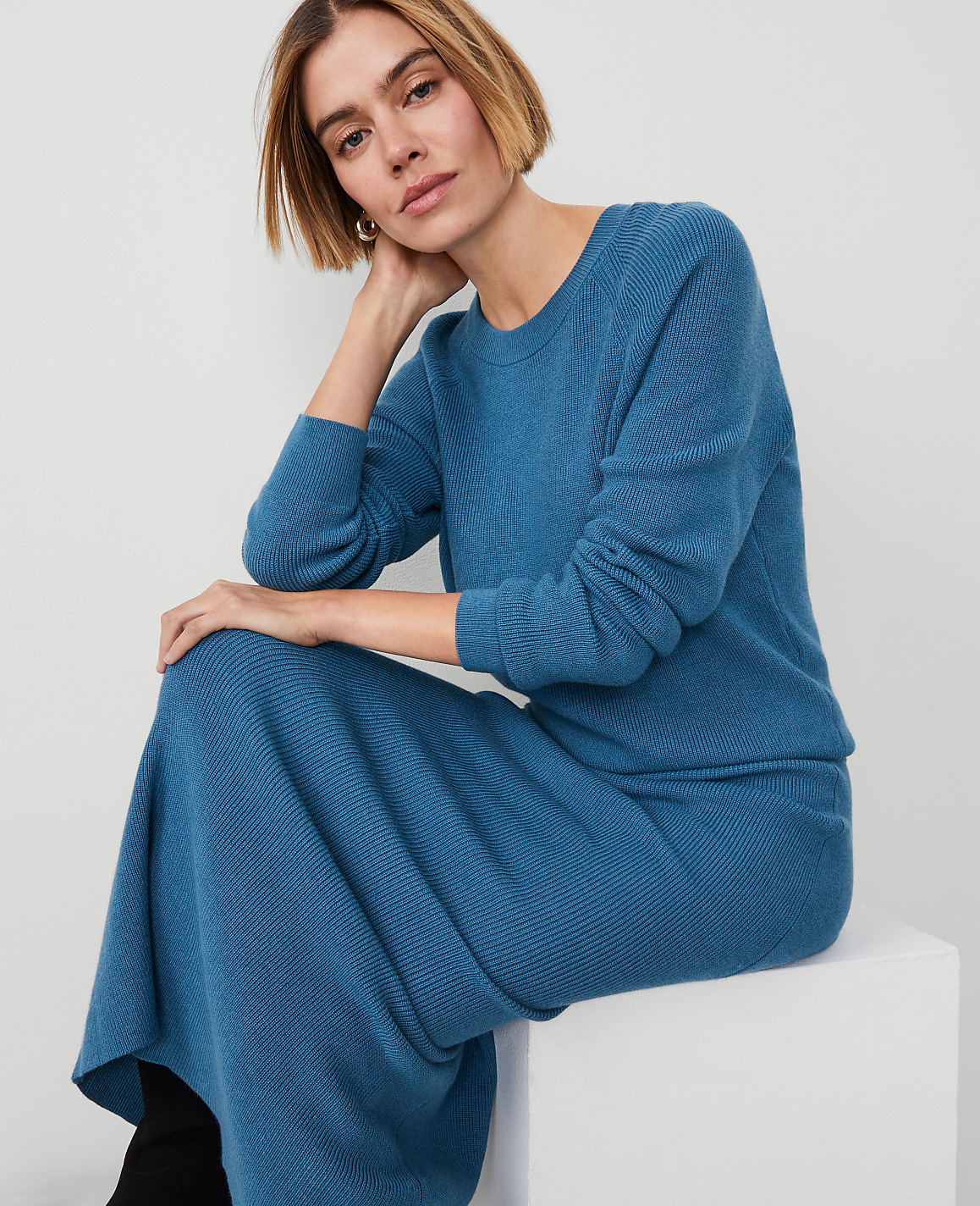 Weekend Collection Wedge Ribbed Sweater