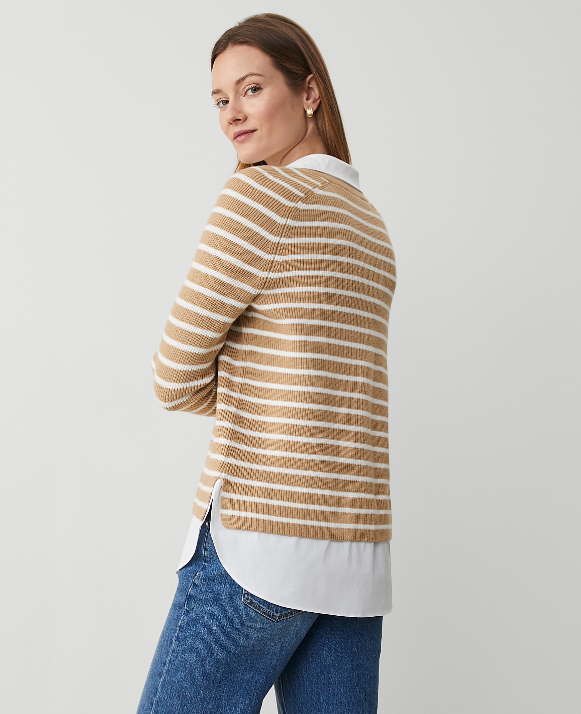 Striped Layered Mixed-Media Sweater