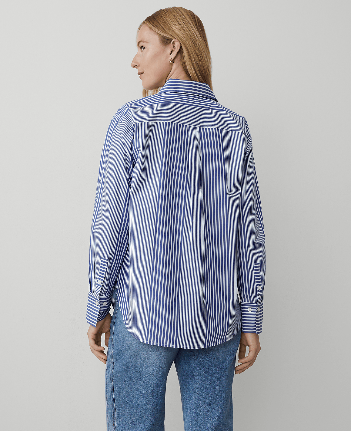 Petite Weekend Collection Striped Oversized Shirt