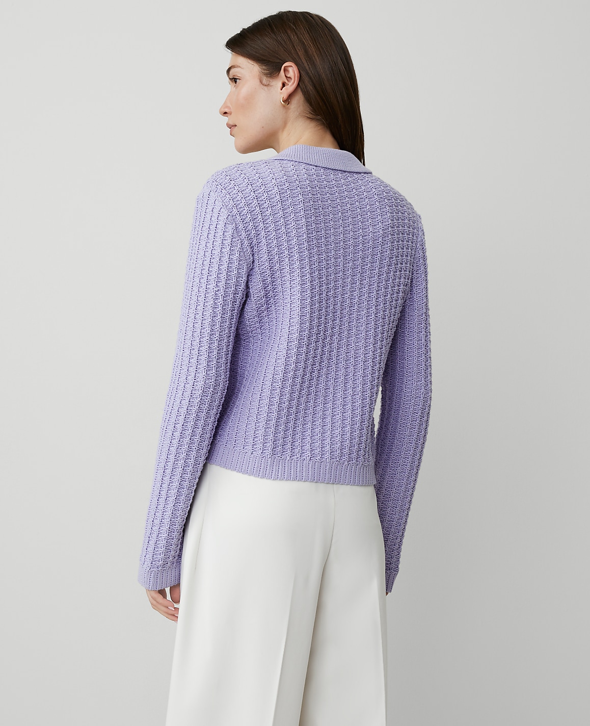 Stitched Collared Sweater Jacket