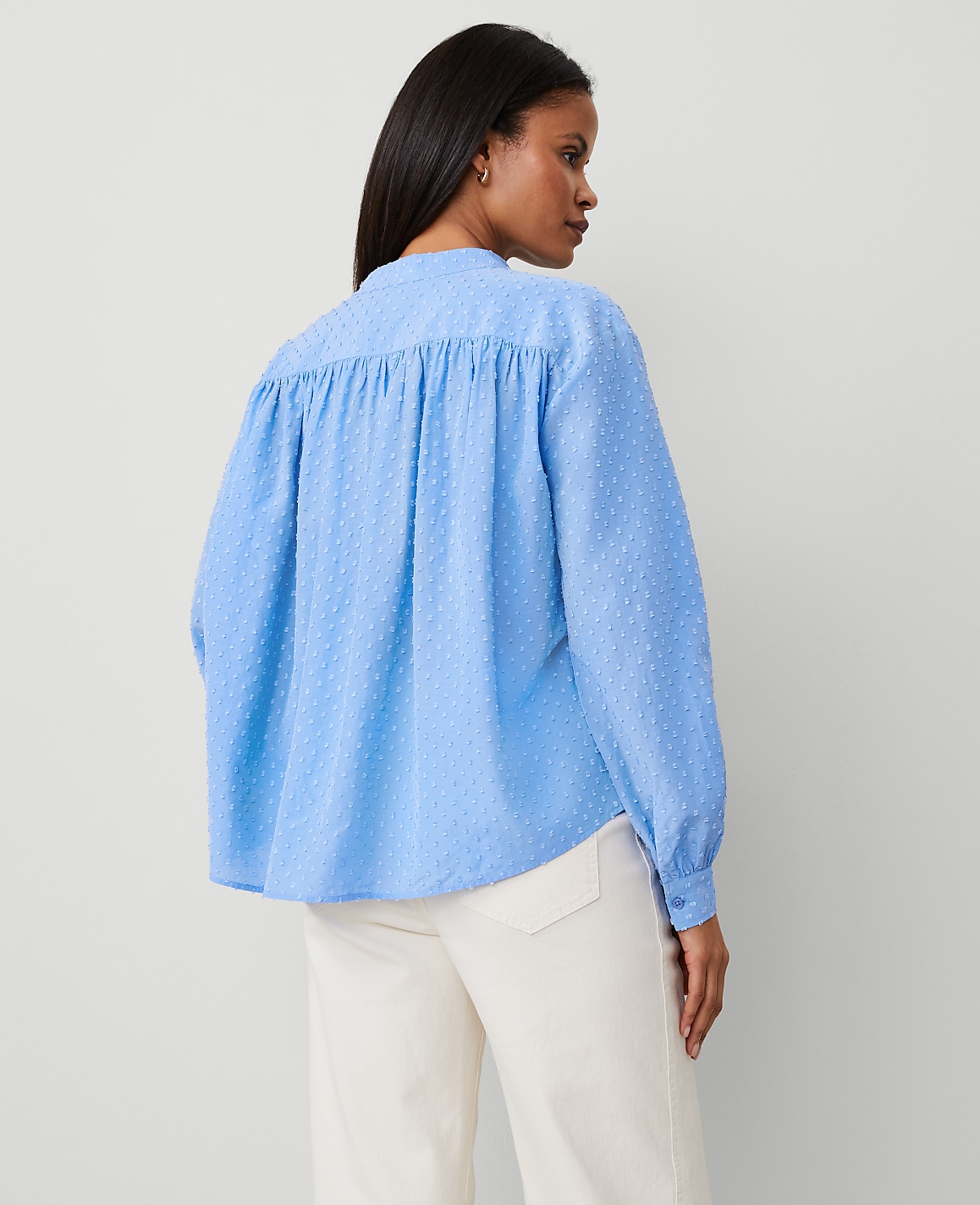 Tall Clip Collared V-Neck Blouson Popover
