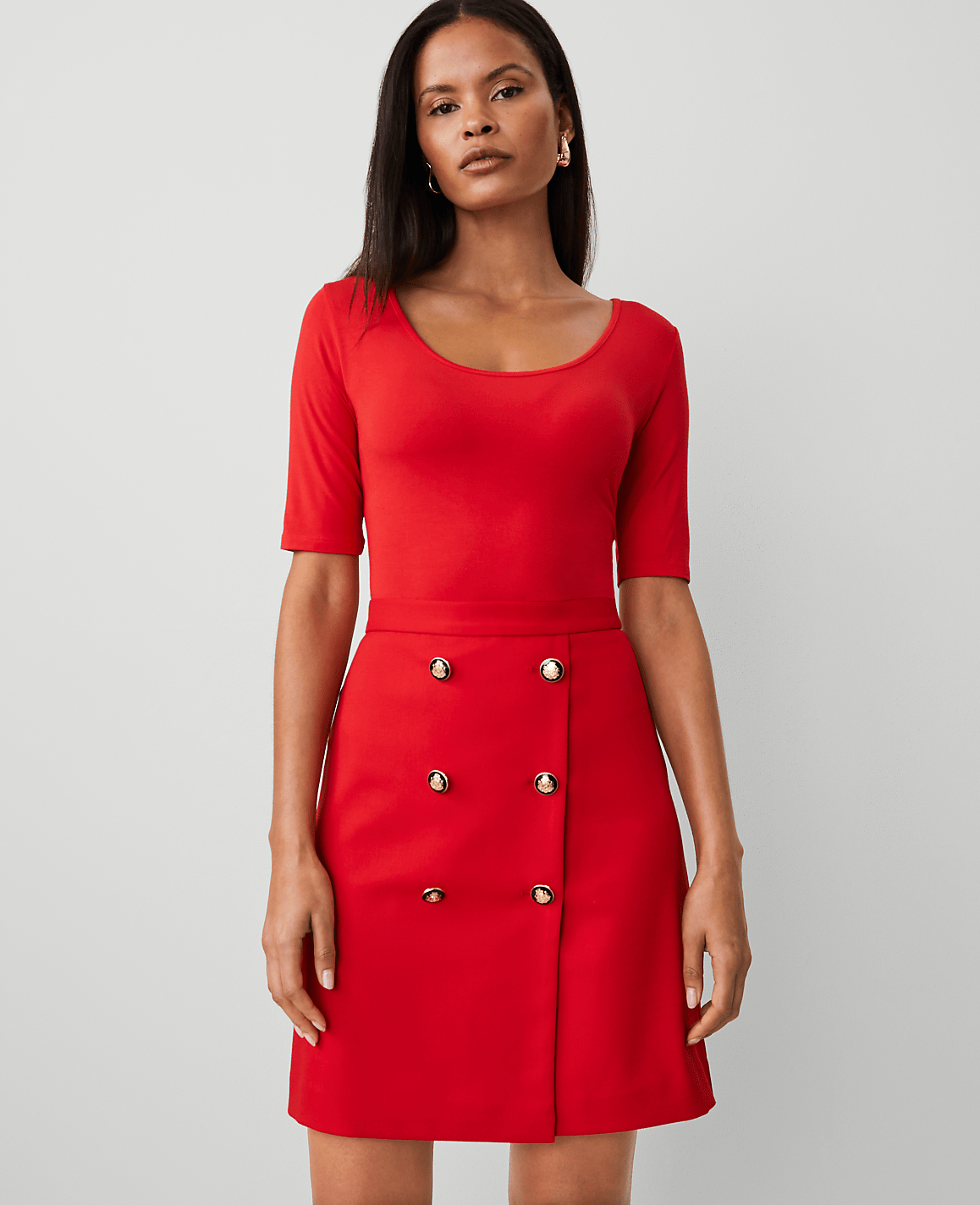 Scoop Neck Elbow Sleeve Tee