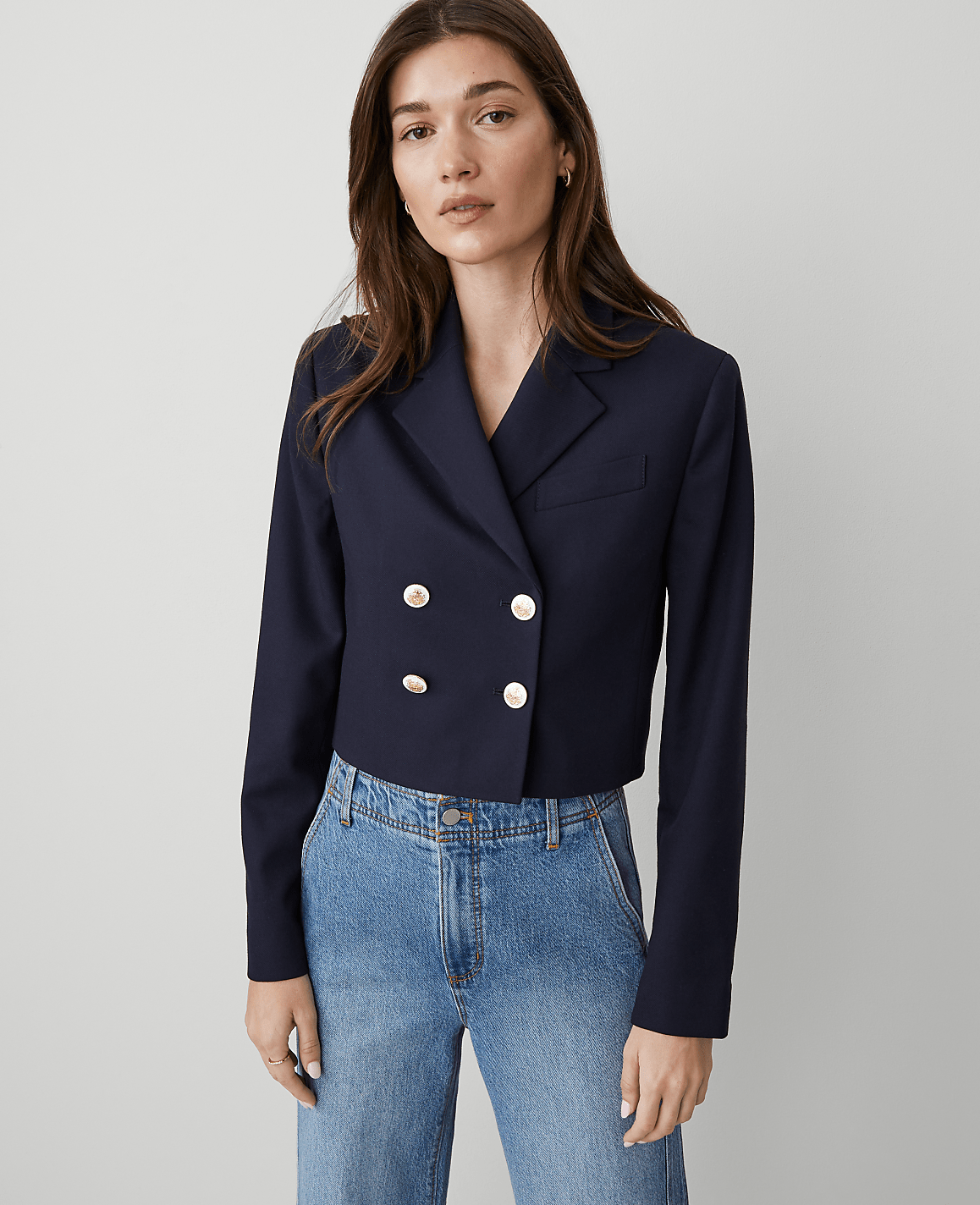 Cropped Double Breasted Blazer