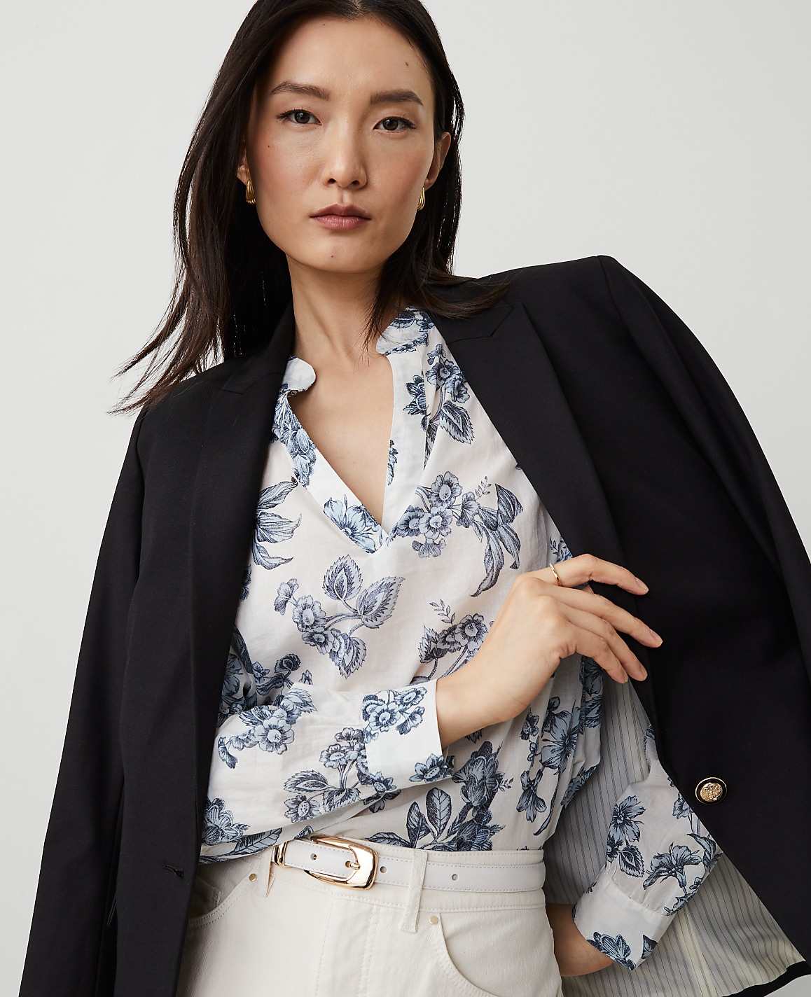 The Longline Blazer in Bi-Stretch Twill
