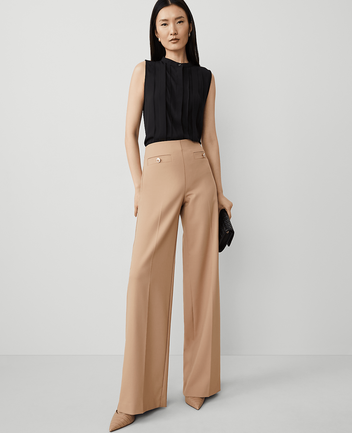The Button Trim Sailor Wide-Leg Pant