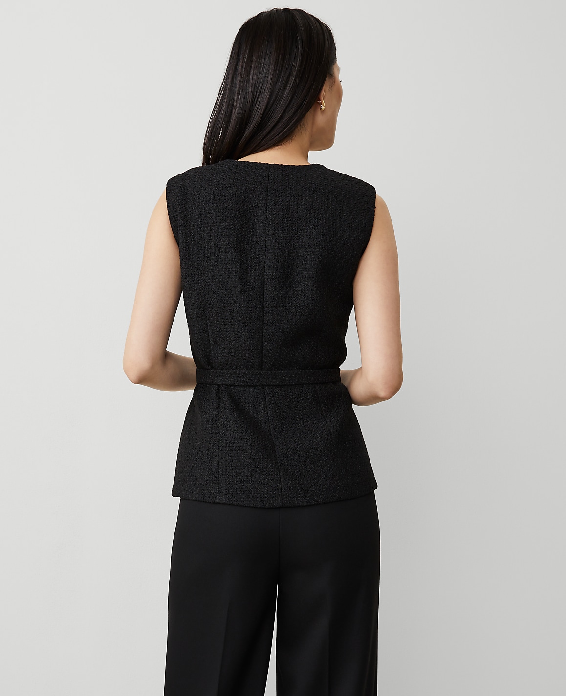 Tweed Belted Vest