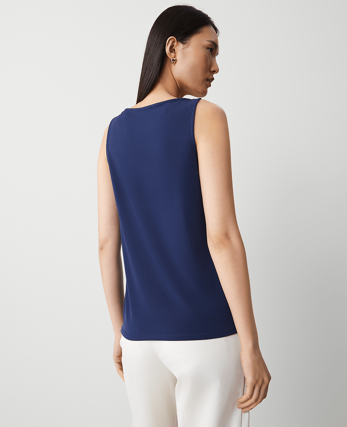 Mixed Media V-Neck Shell
