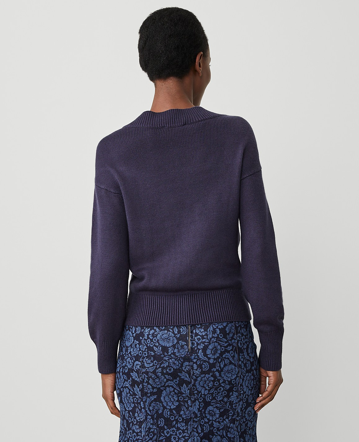 Petite Button Envelope Neck Sweater