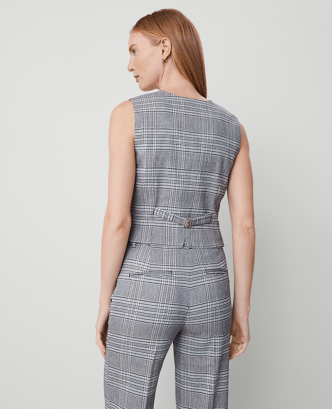 The Petite Tailored Vest in Plaid