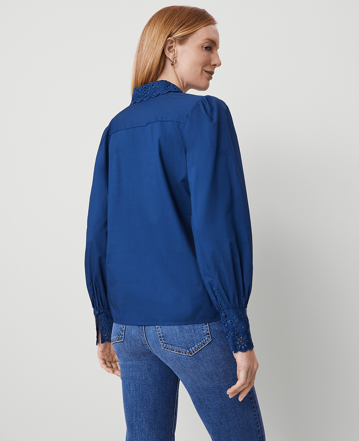 Eyelet Embroidered Pocket Shirt