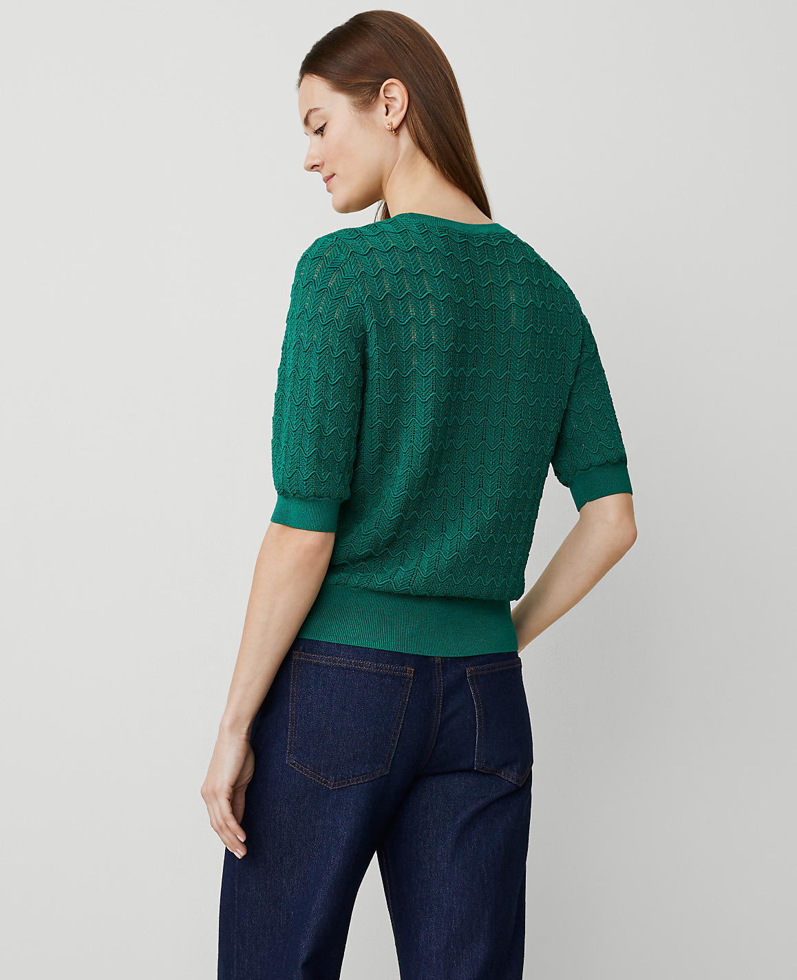 Wavy Stitch Wedge Sweater