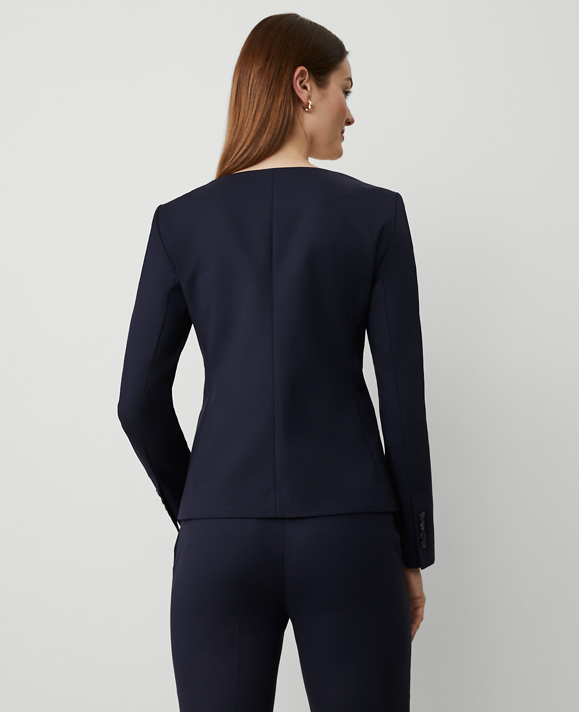 The Petite U-Neck Jacket in Stretch Cotton