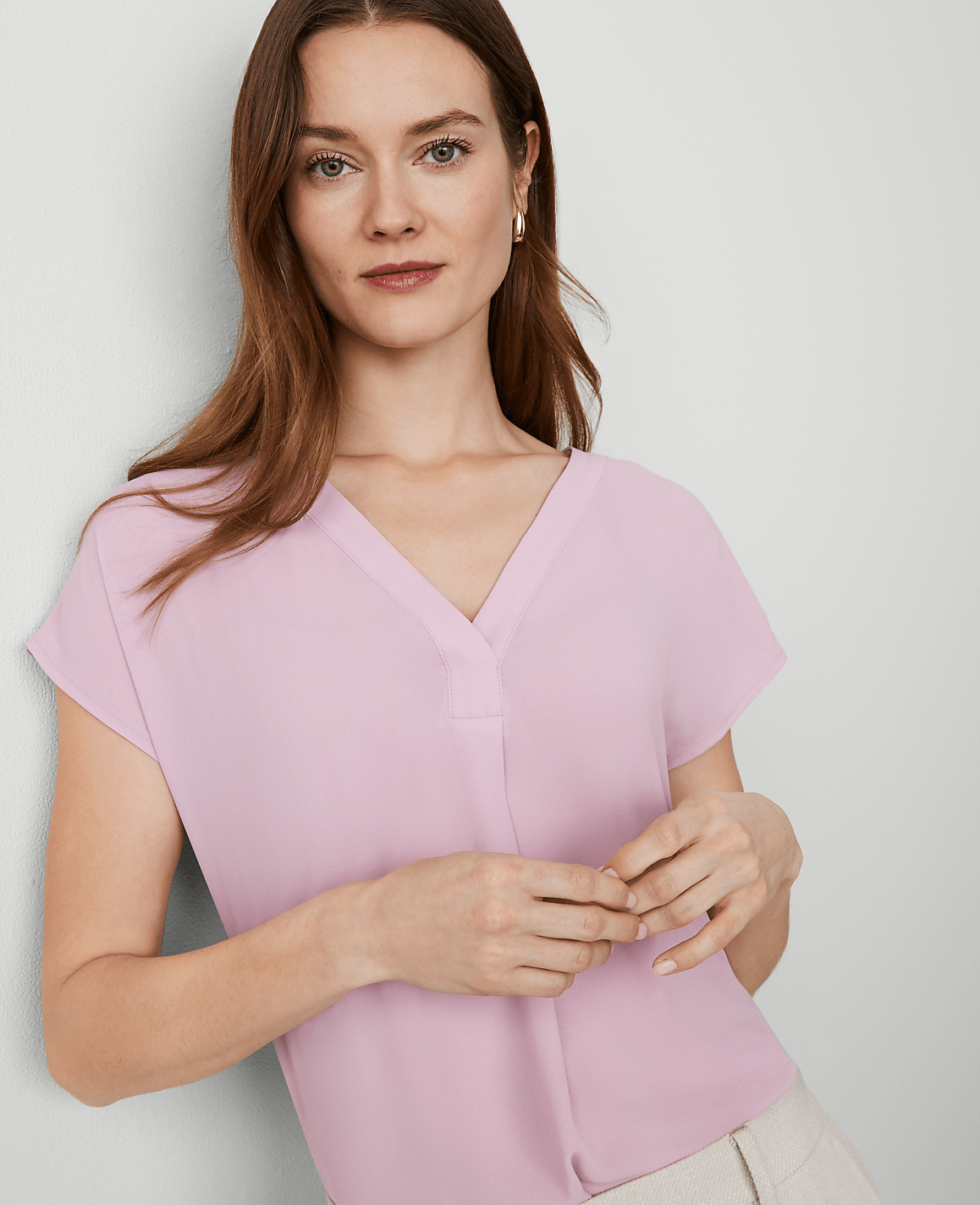 Mixed Media Pleat Front Top