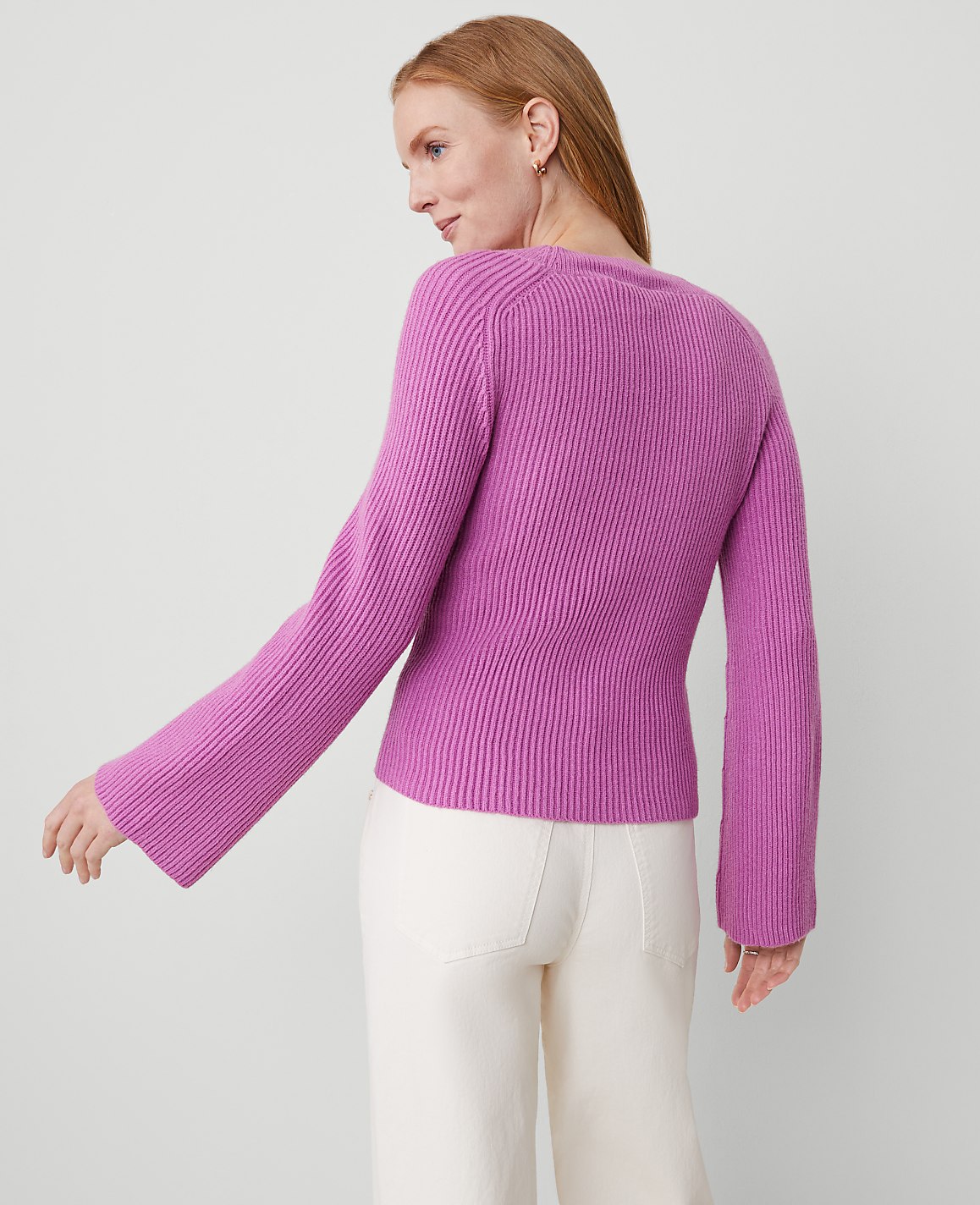 Ribbed Scoop Neck Sweater