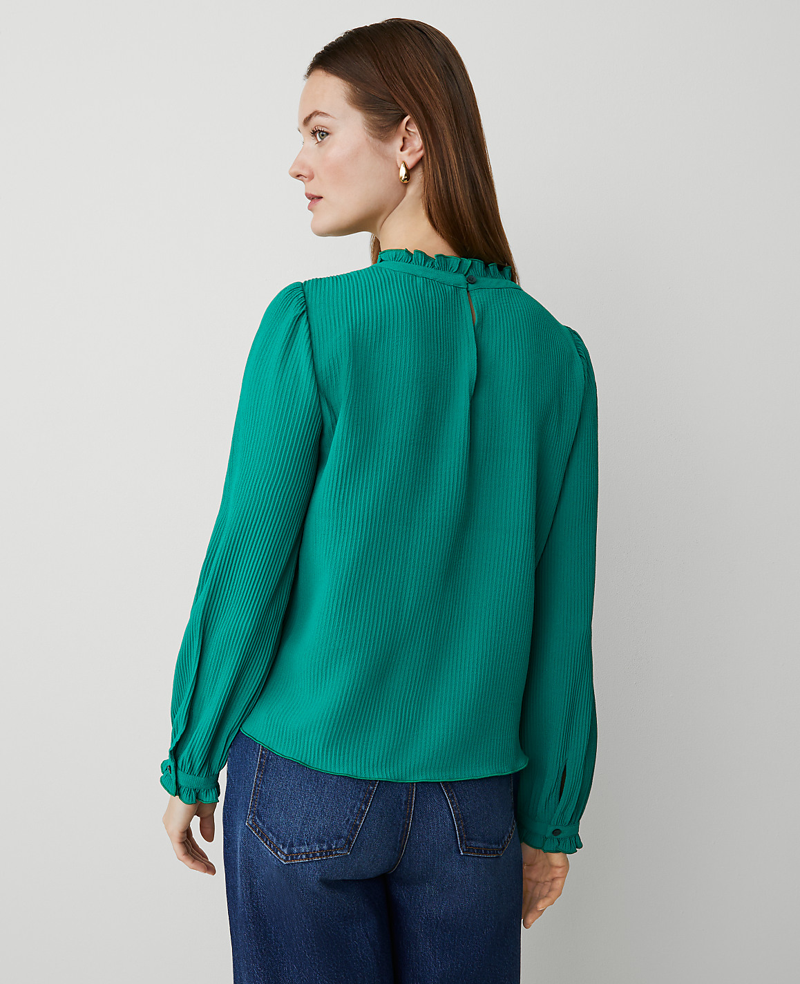 Petite Ruffle Blouson Sleeve Popover
