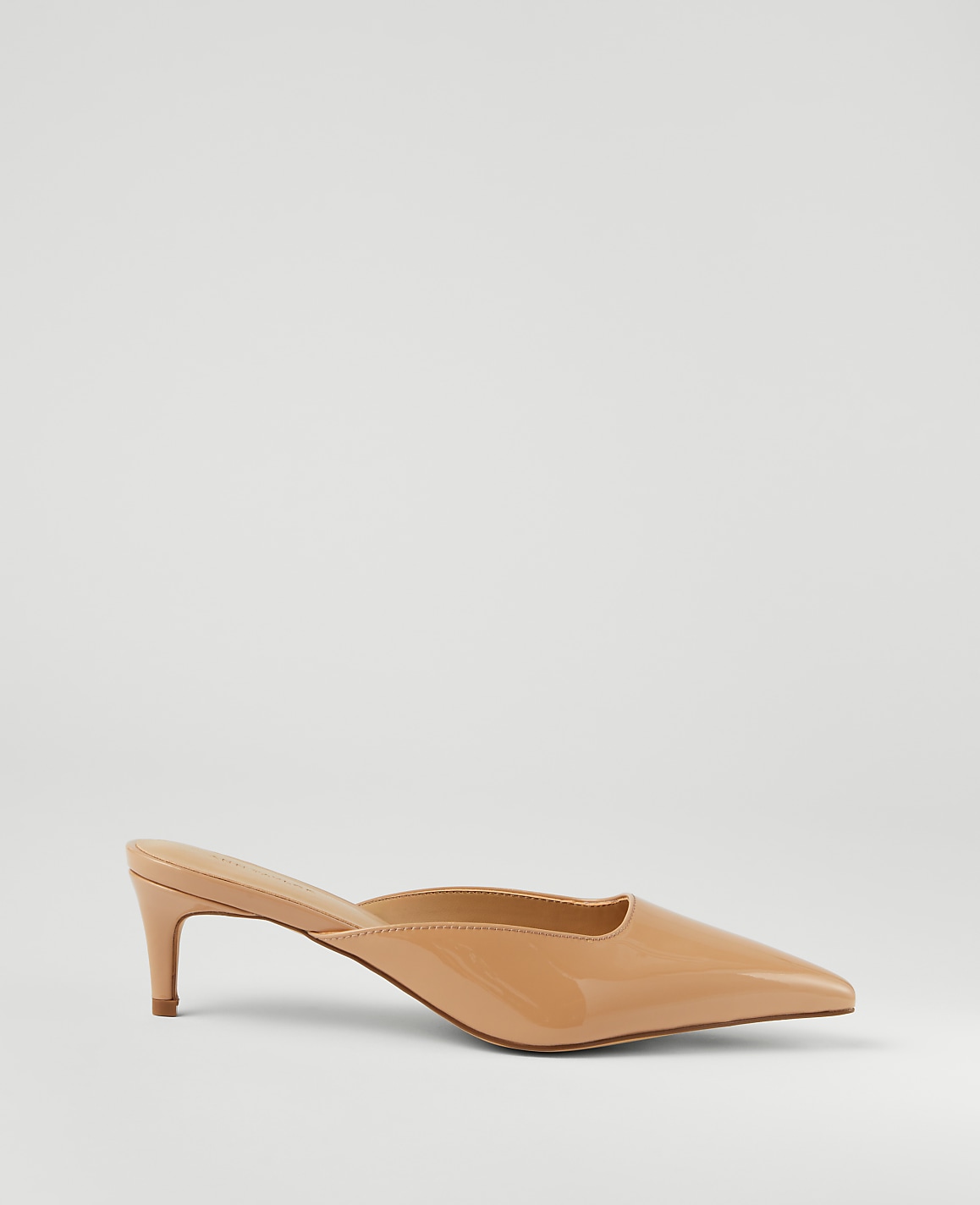 Patent Kitten Heel Mule Pumps