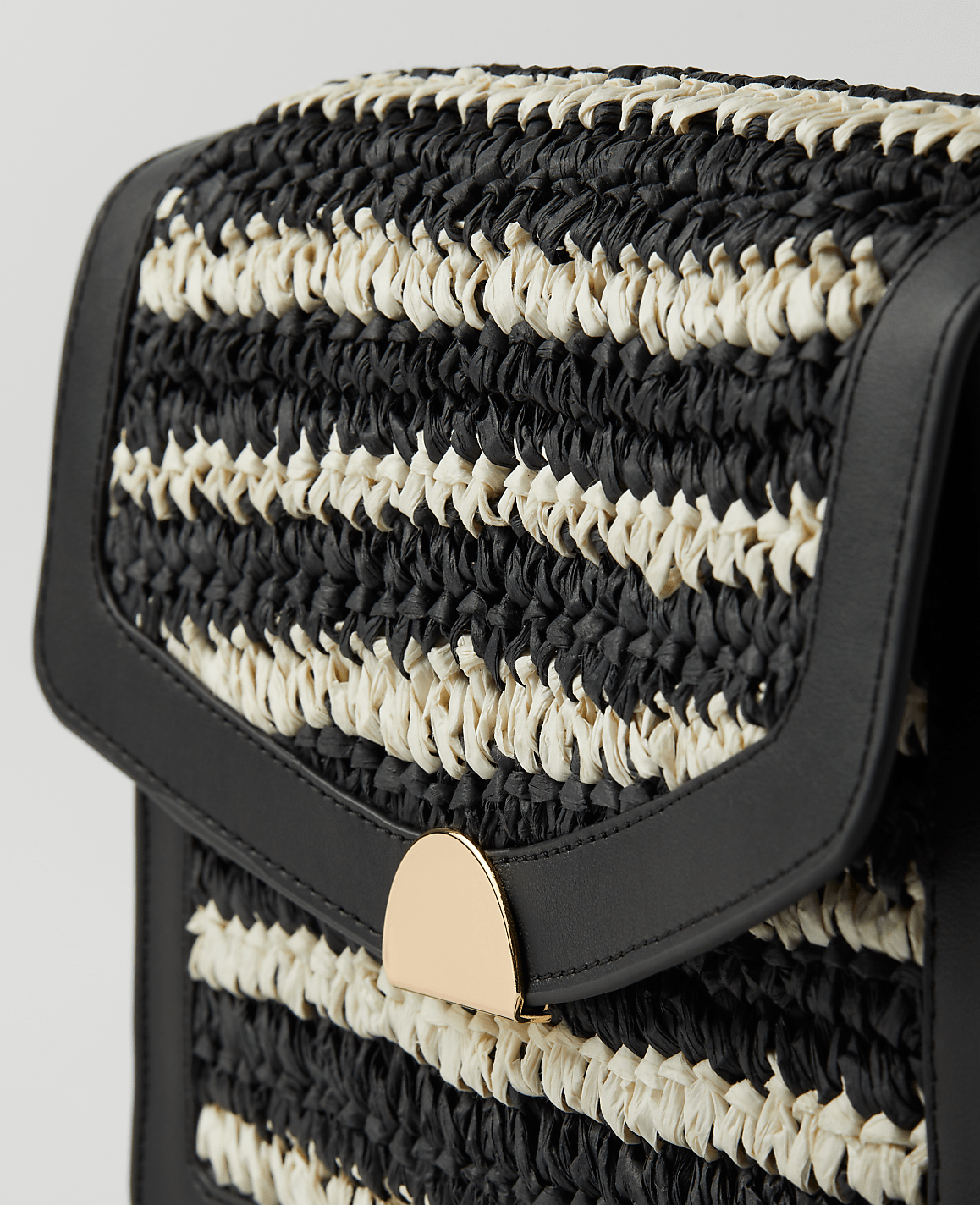 Weekend Collection Striped Raffia Crossbody Bag