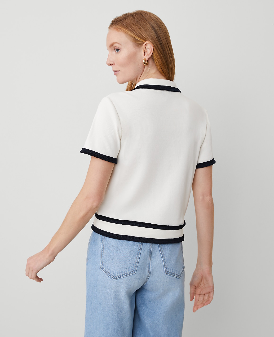Tipped Fringe Button Top