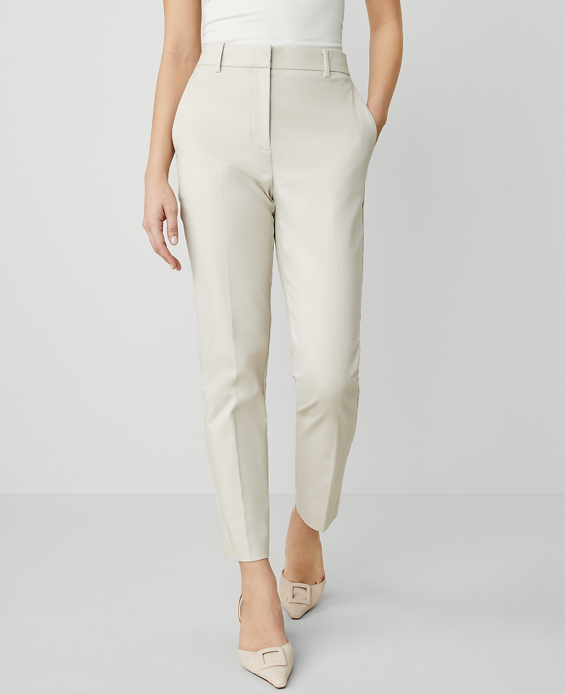 The Petite High Rise Everyday Ankle Pant in Stretch Cotton