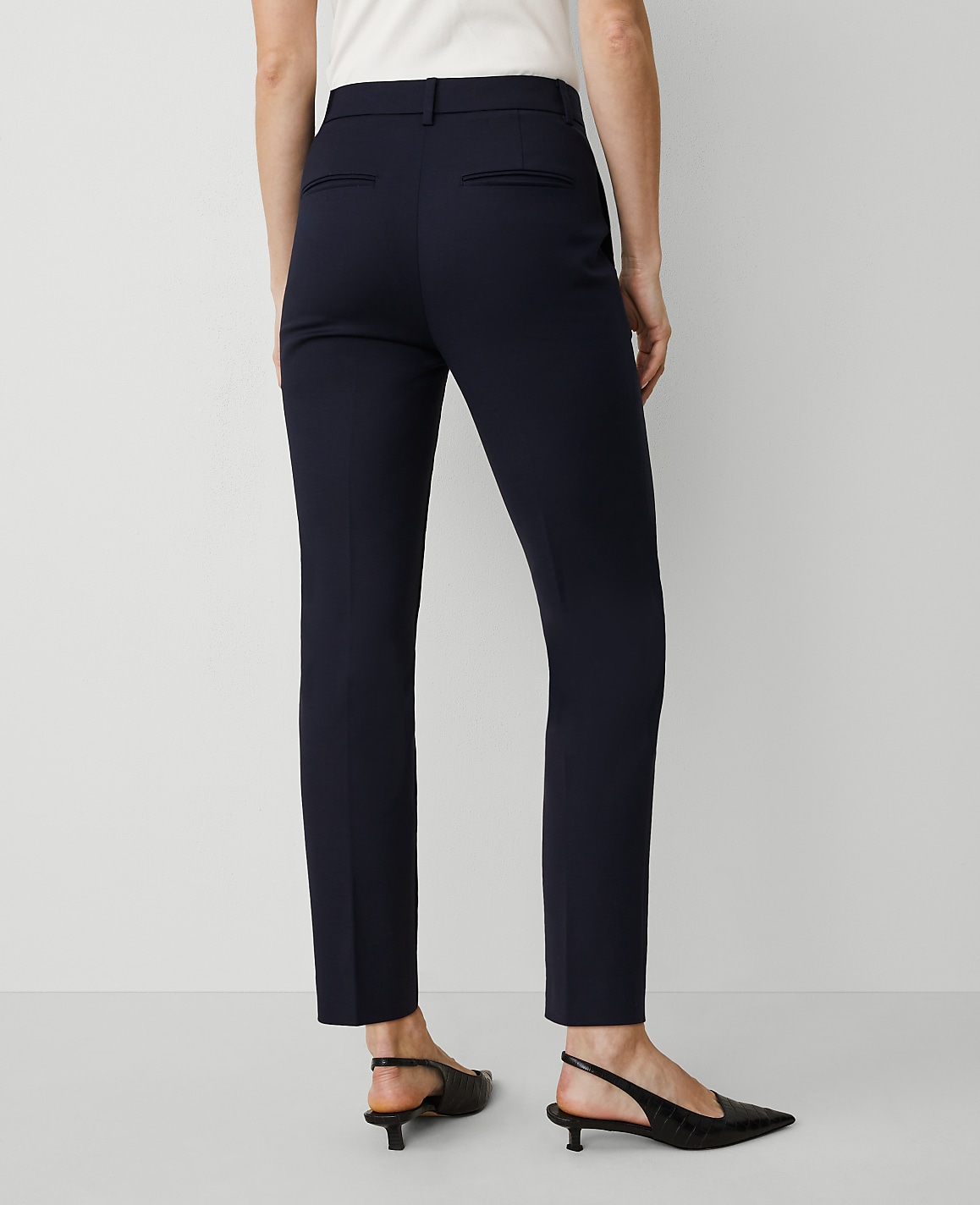 The Petite High Rise Everyday Ankle Pant in Stretch Cotton