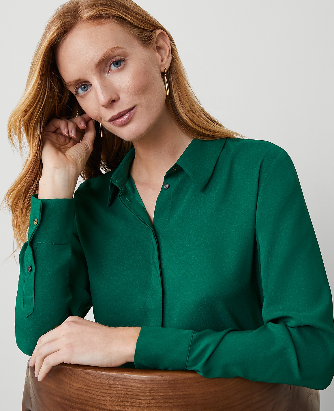 Petite Satin Essential Shirt