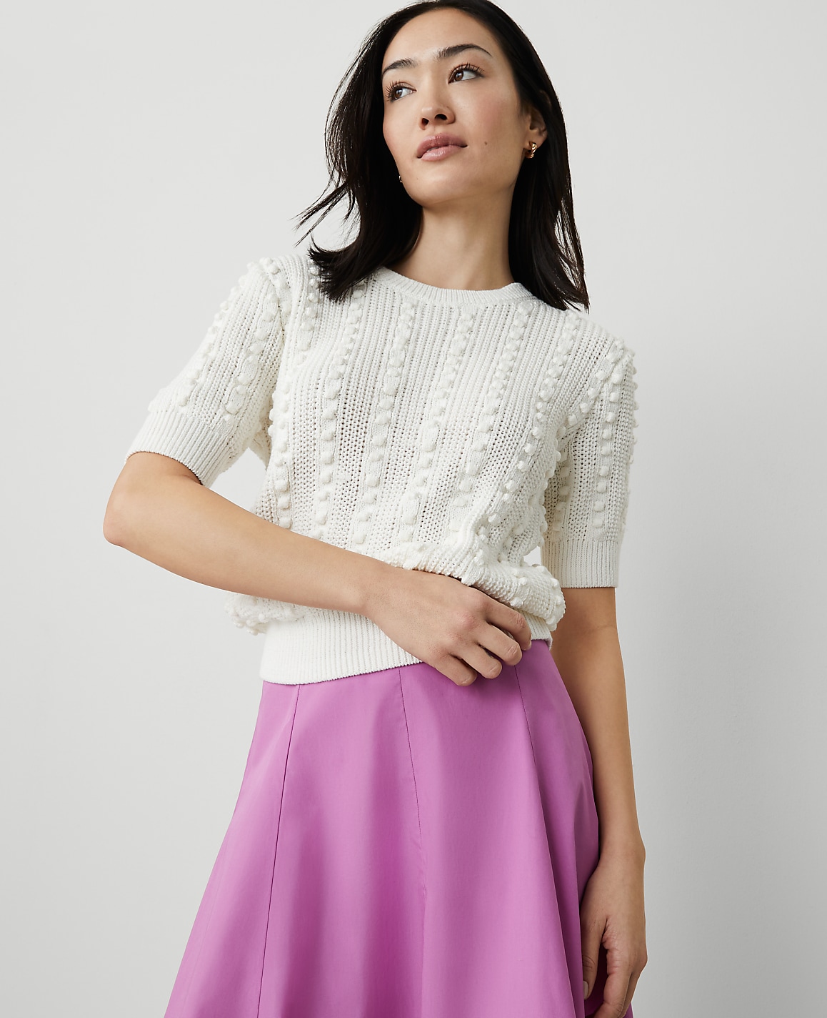 Popcorn Stitch Sweater Tee