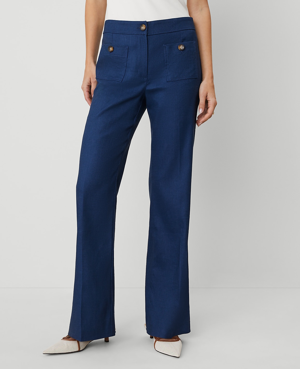 The Patch Pocket Boot Pant in Linen Blend