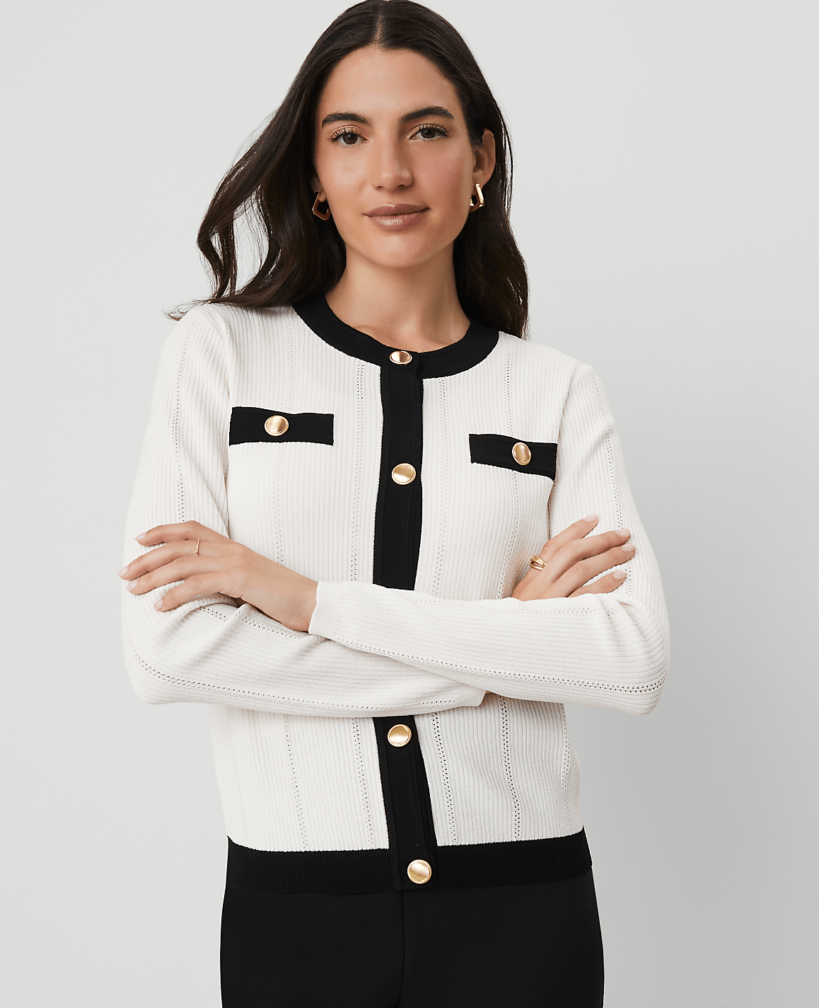 Contrast Trim Cardigan
