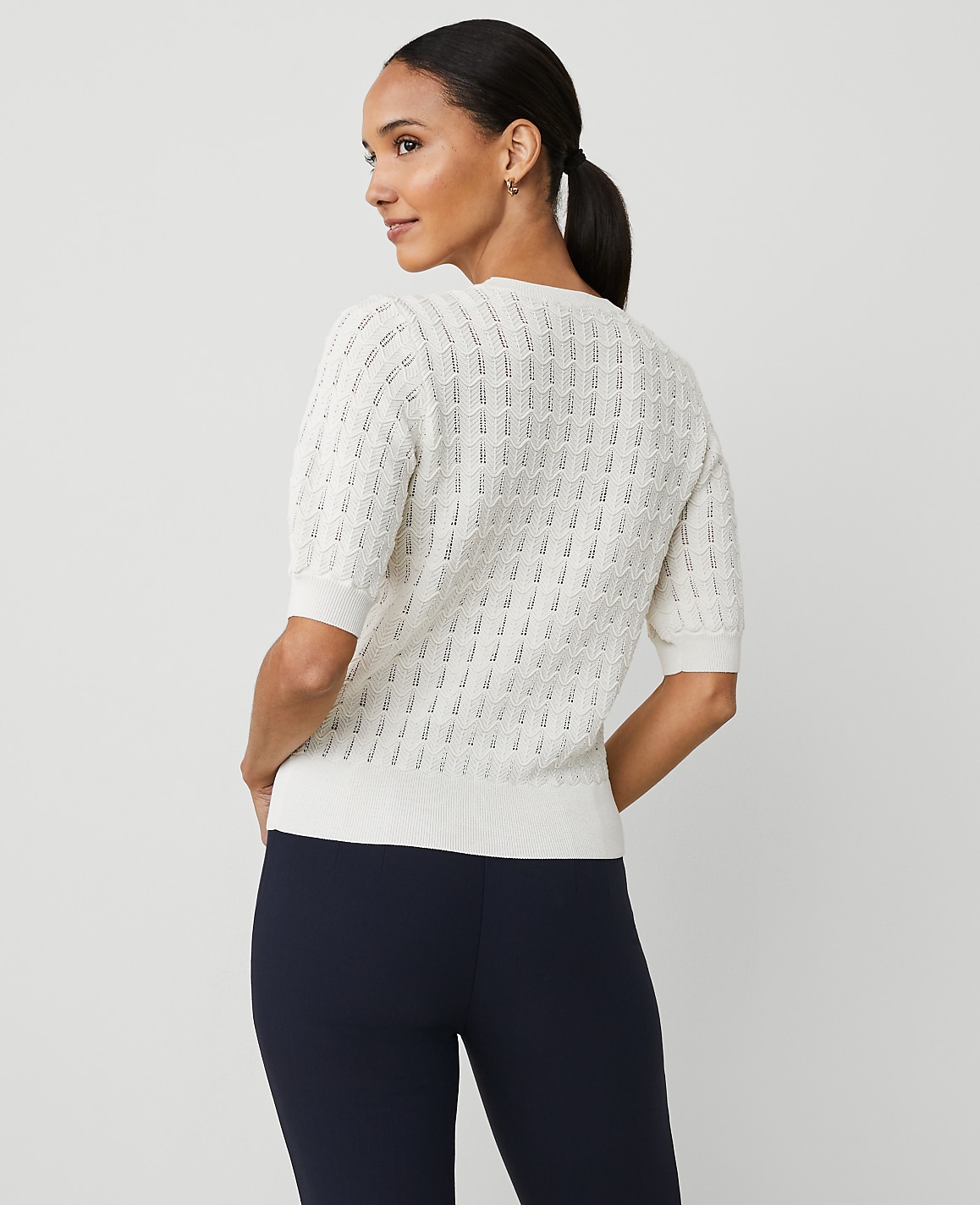 Wavy Stitch Wedge Sweater