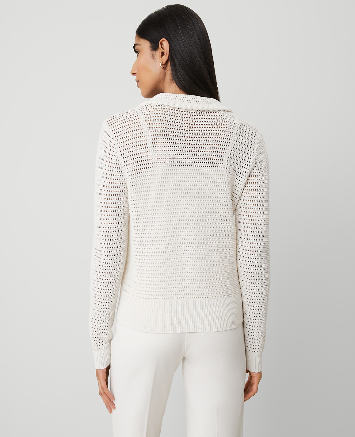 Crochet-Collar Cardigan