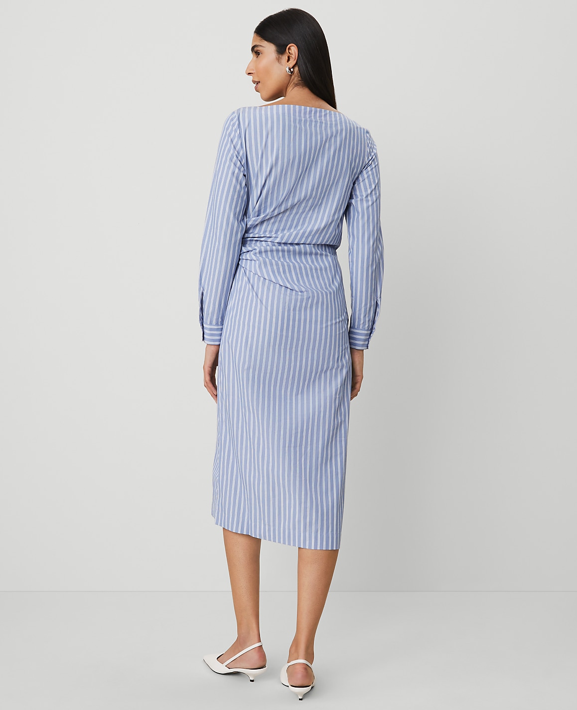 Striped Asymmetric Shirtdress