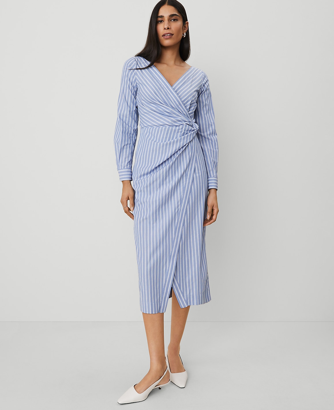 Striped Asymmetric Shirtdress