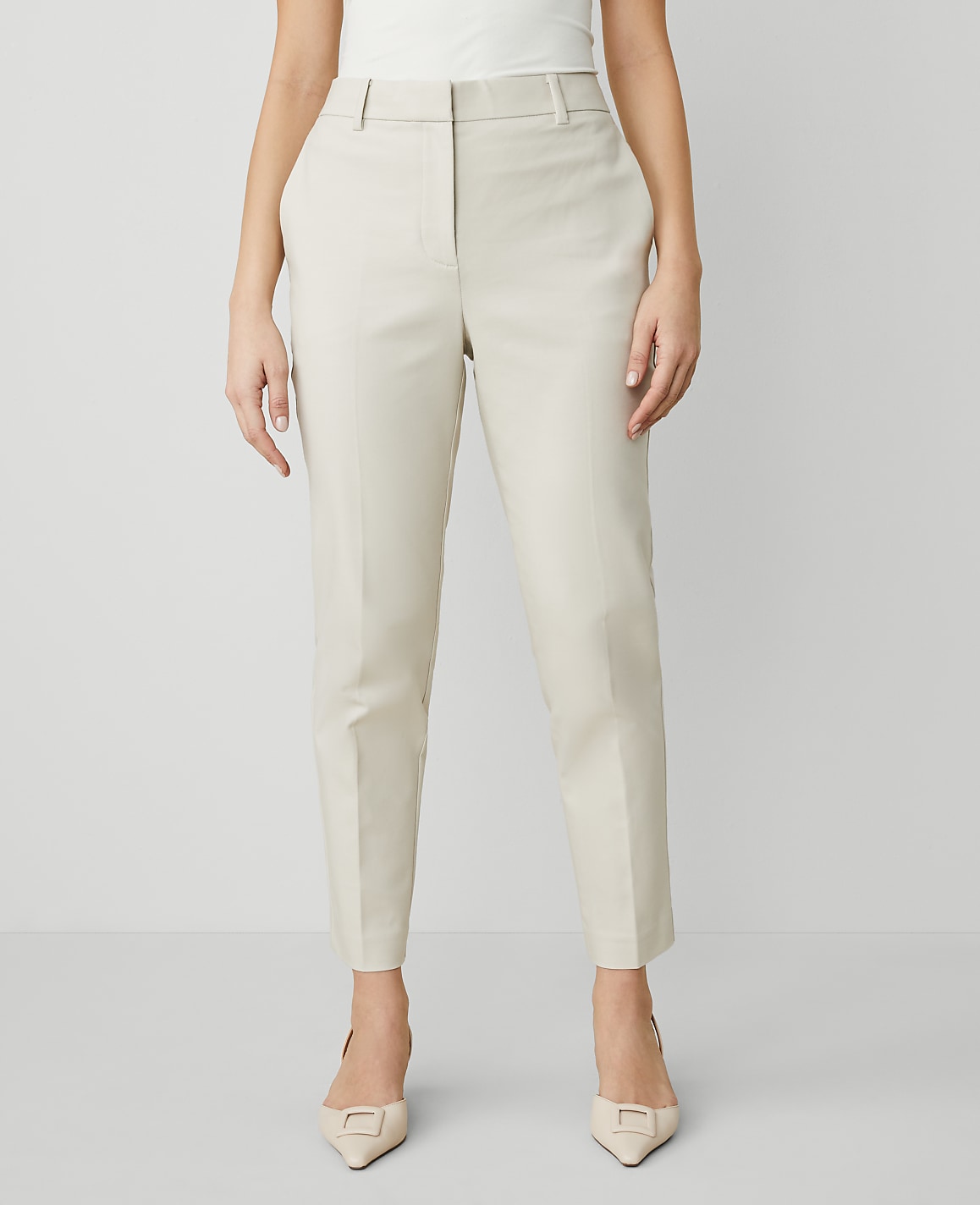 The High Rise Everyday Ankle Pant in Stretch Cotton - Curvy Fit
